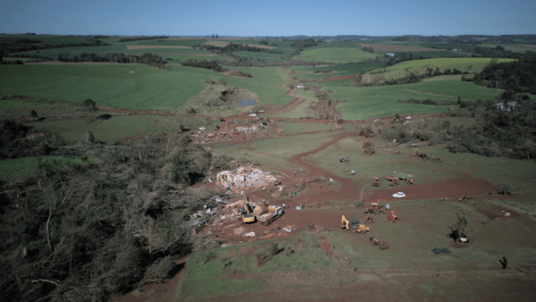 Tornado causou perdas em cerca de 700 hectares no interior de Giruá