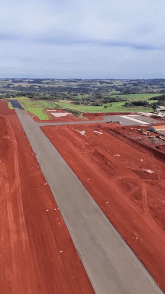 Obras do novo aeroporto de Santa Rosa atingem cerca de 70% de execução