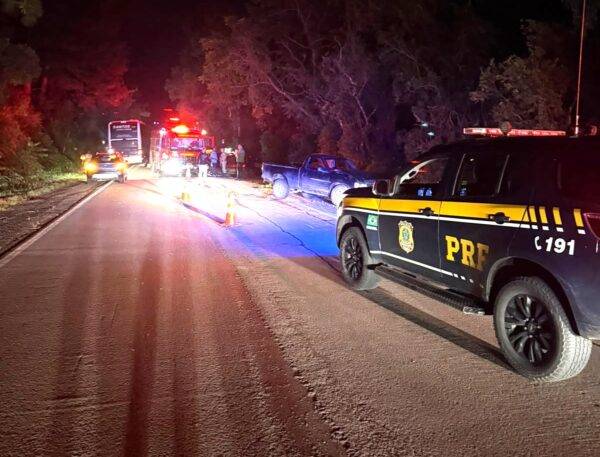 PRF atende acidente com morte na BR-287, em Santiago